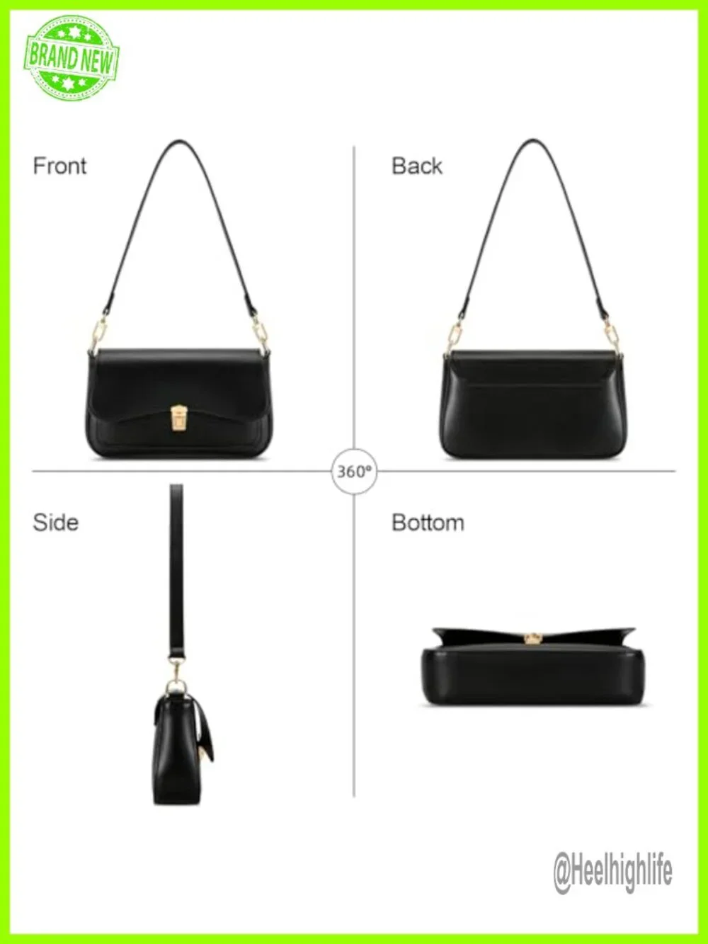 Faux Leather Mini Hobo Handbag with Detachable Chain Strap